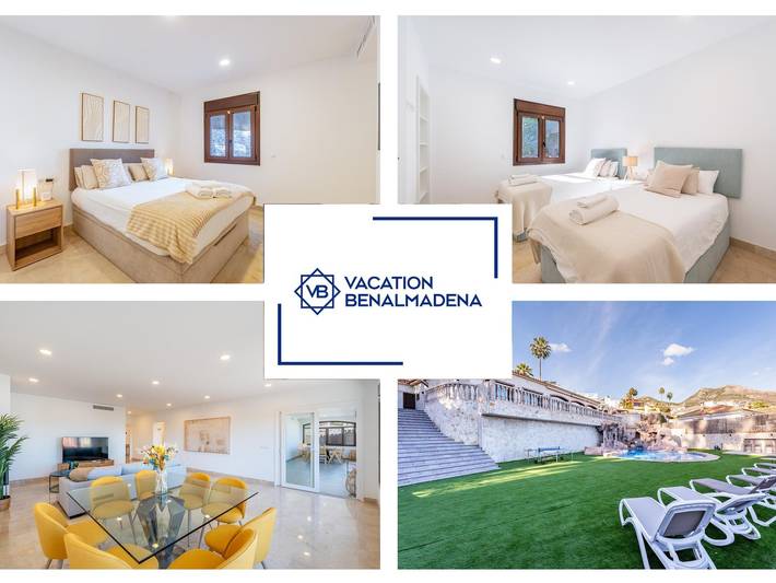 Casa de vacaciones para 8 personas, con piscina además de jardín y vistas al mar en Torrequebrada