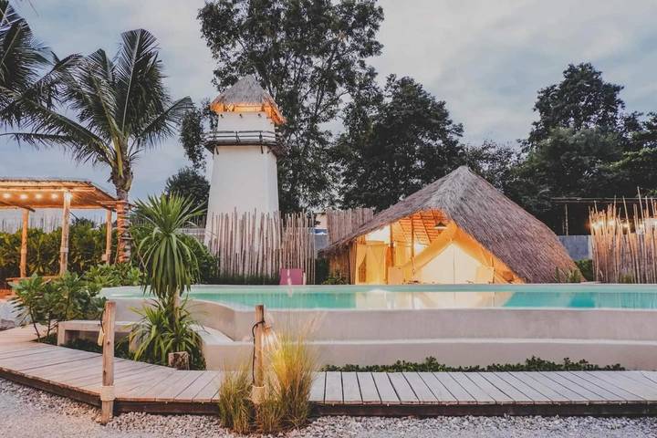 Camping für 2 Personen, mit Garten und Kinderpool sowie Ausblick und Pool in Thailand