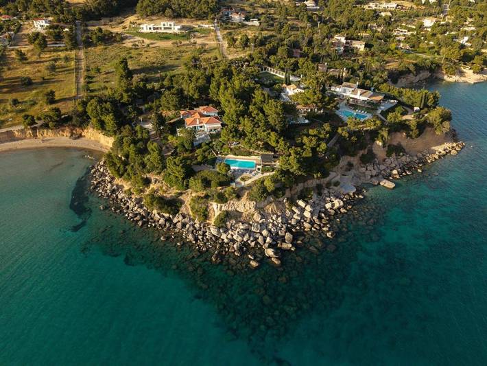 Willa dla 12 osób, z widok i basen oraz ogród, zwierzęta dozwolone w Porto Heli