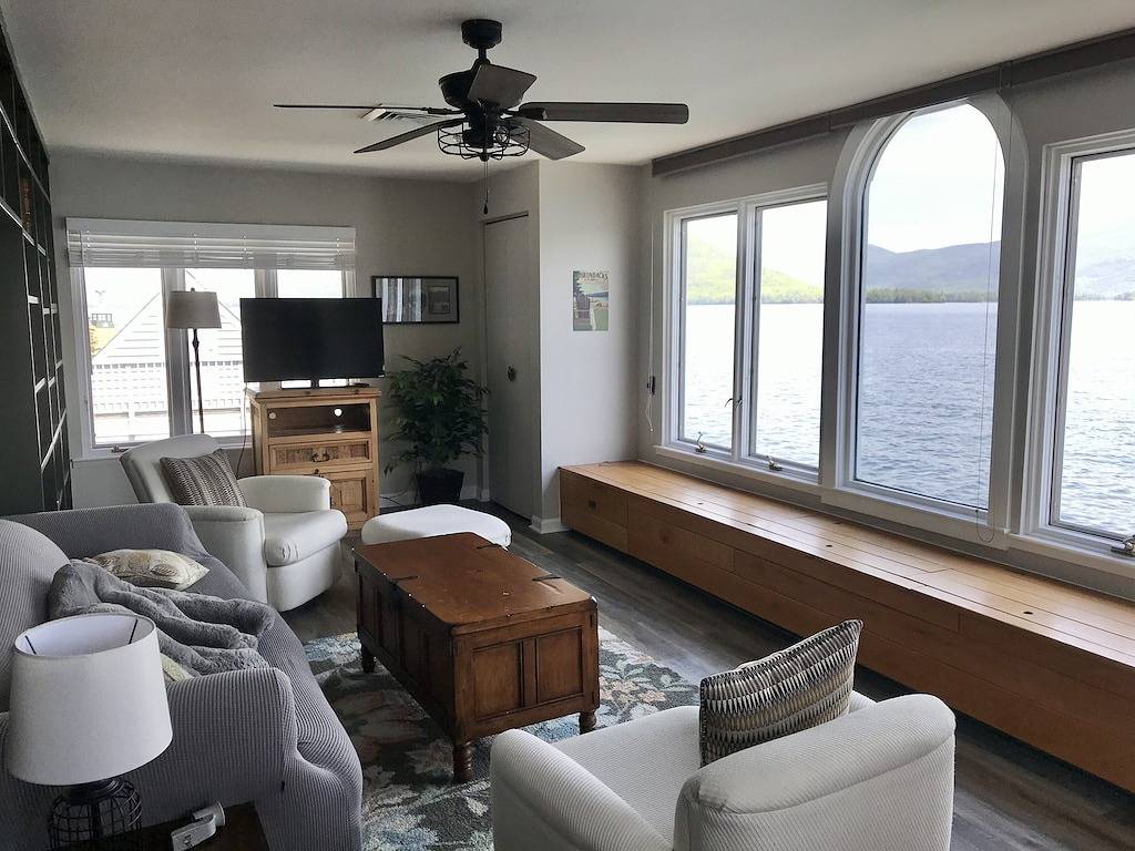 Lakefront house in the town of Bolton right on the water with private dock space in Bolton Landing, Adirondack Mountains