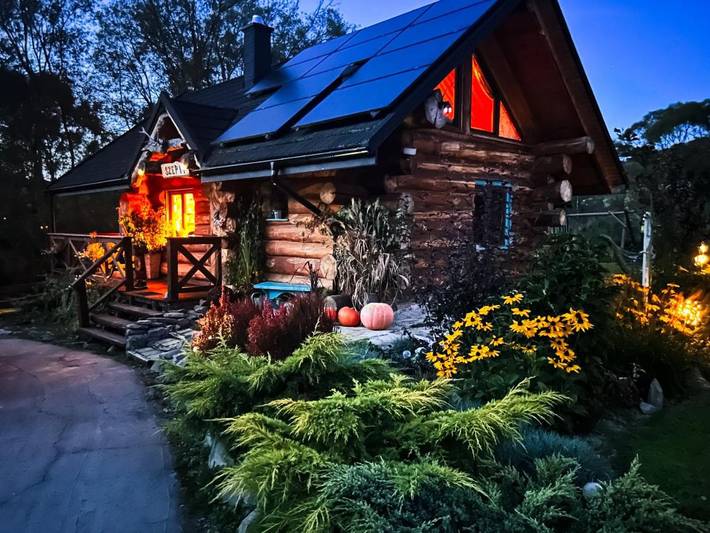 Dom dla 7 osób, z Balkon i Taras oraz Ogród i Widok w Bieszczady