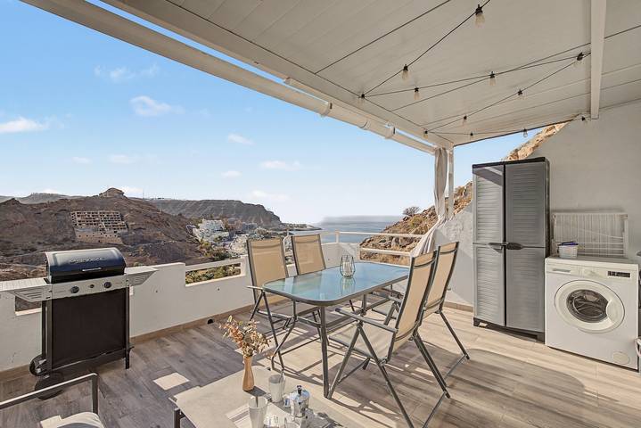 Hel lägenhet, Lägenhet för 4 Personer med barnpool in Mogán, Södra Gran Canaria