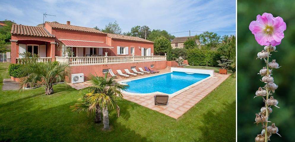 Gîte pour 8 personnes, avec Terrasse ainsi que Jardin et Piscine à Villesèque-des-Corbières