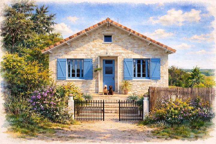 Location de vacances pour 8 personnes, avec vue et piscine ainsi que terrasse et jardin, animaux acceptés à Cancon - 2