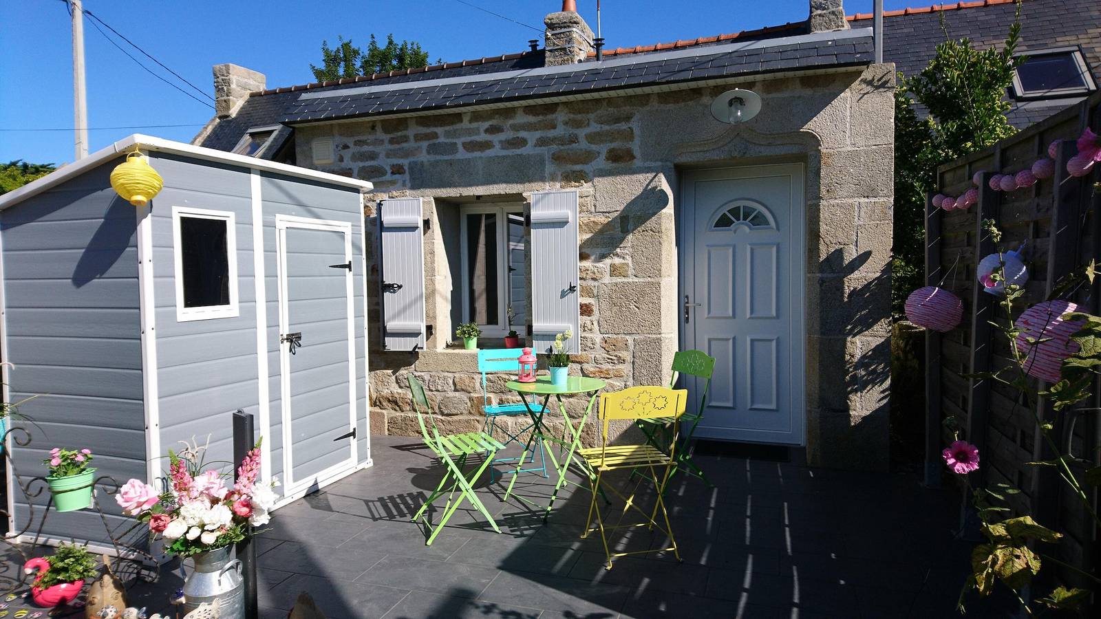 Ferienhaus 'Penty Campagne 5min Spot Surf – 2 P' mit privater Terrasse und privatem Garten in Plomeur, Côte de Cornouaille