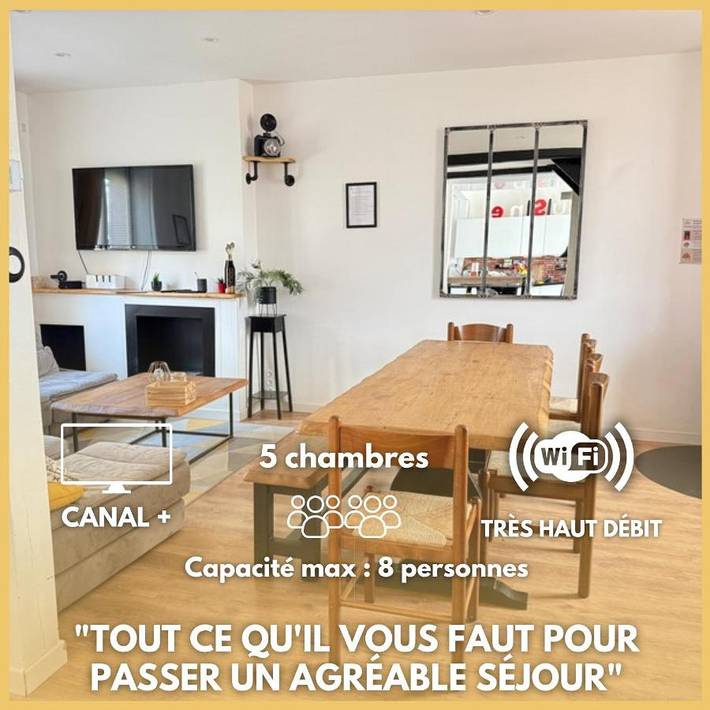 Location de vacances pour 8 personnes, avec terrasse ainsi que jardin et piscine à Ouzouer-sur-Loire