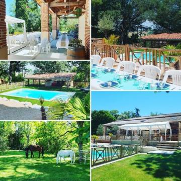 Maison d’hôte pour 2 personnes, avec jardin et piscine ainsi que vue et terrasse, animaux acceptés à Sainte-Foy-d'Aigrefeuille