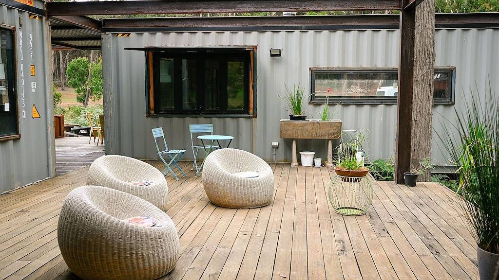 Shipping Container Living; Industrial fit out on bush block in Trentham, Hepburn Shire