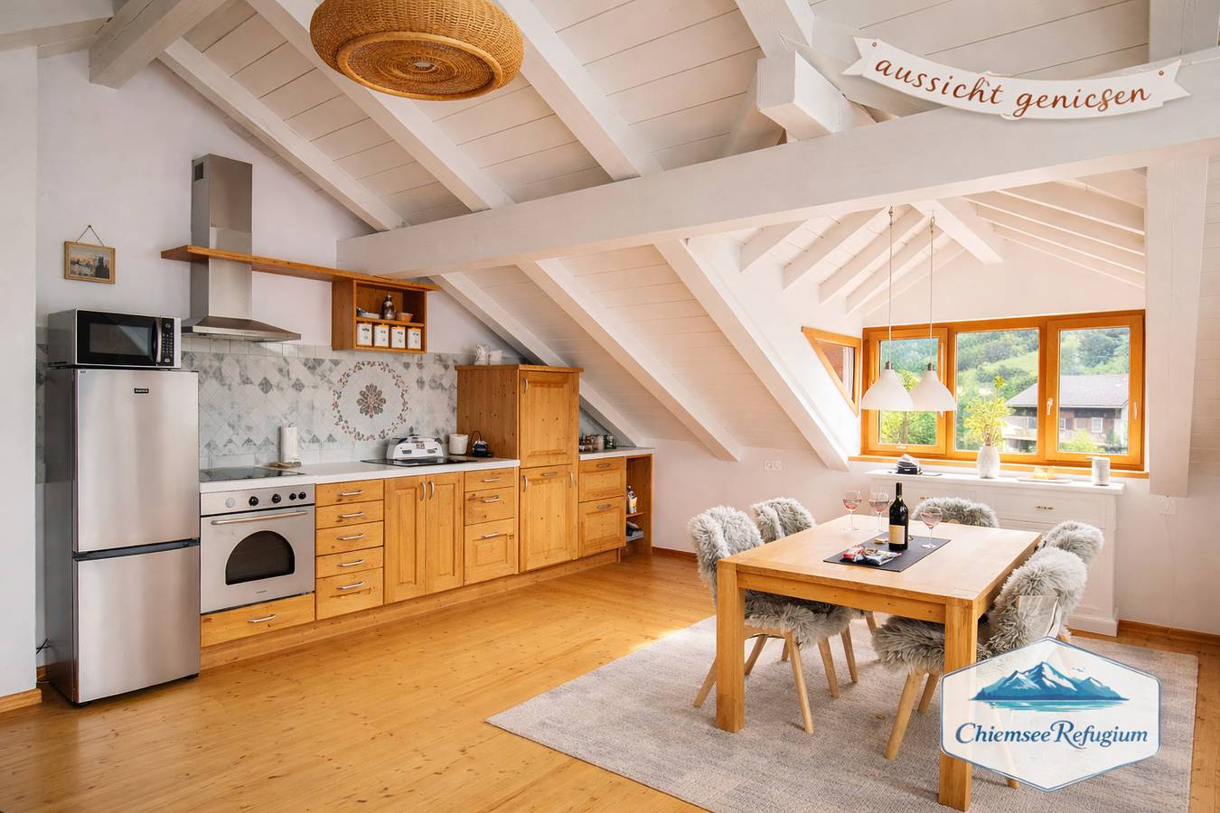 Ganze Ferienwohnung, Chiemseerefugium - Ferienwohnung Park - Ferienwohnung Park für 1-4 Personen (60qm, Dg) in Bernau am Chiemsee, Chiemsee