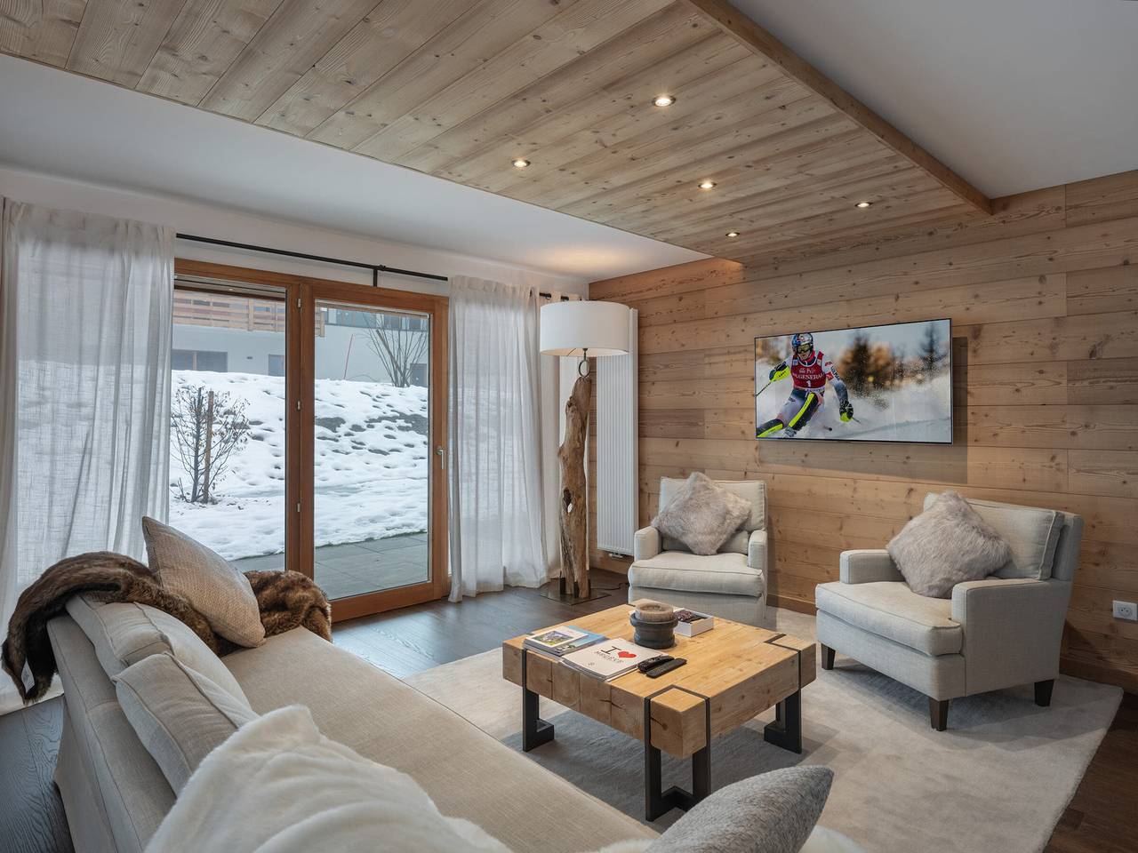 Ganze Wohnung, Geräumige Wohnung in Megève, 3 Sz, nahe Pisten, privater Parkplatz in Megève, Pays du Mont-Blanc