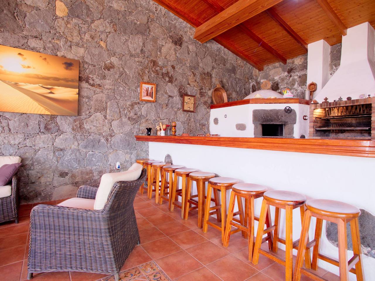 Villa Lucas mit Gartenterrasse und Schwimmbad in Vega de San Mateo, Gran Canaria Norte