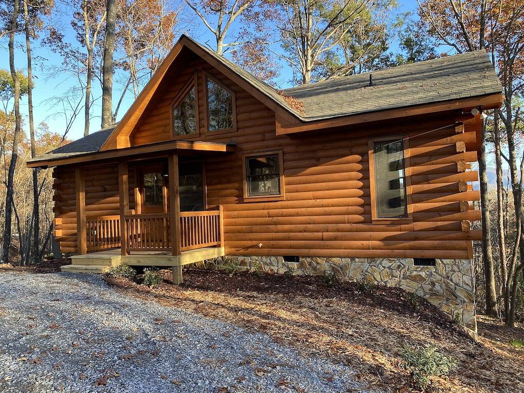 Dog friendly, 2/2 w/kings, Mtn view! Fire pit, Wifi, gas logs. Cherry Log Mtn !! in Cherry Log, Chattahoochee National Forest