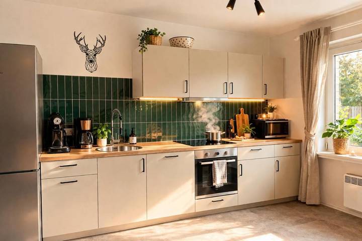 Ferienhaus für 6 Personen, mit Balkon und Whirlpool sowie Terrasse und Garten