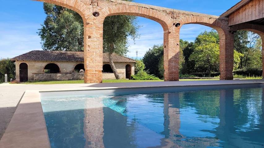 Maison de vacances pour 10 personnes, avec vue ainsi que jardin et piscine