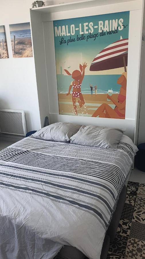 Appartement entier, Studio Vue mer au cœur de malo les bains pieds dans l eau in Plage de Malo-les-Bains, Dunkerque
