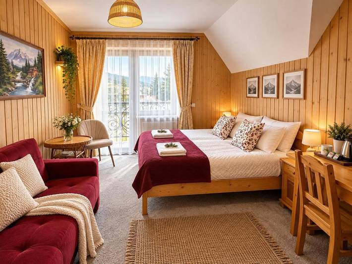 Bed & breakfast dla 4 osób, z Balkon i Taras oraz Jacuzzi i Ogród w Małe Ciche