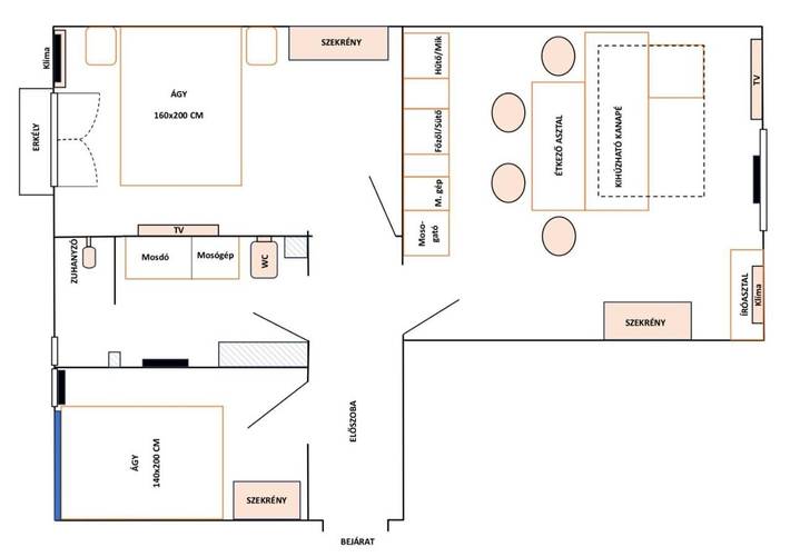 Gîte pour 4 personnes, avec balcon à Tatabánya - 3