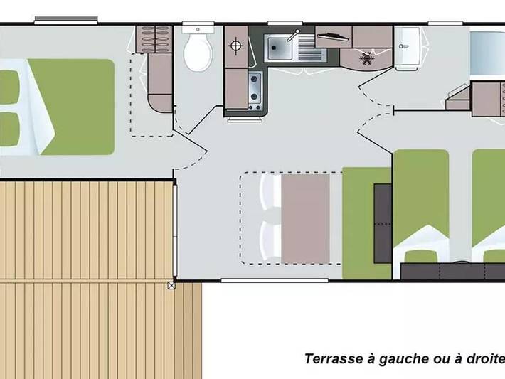 Mobil home pour 6 personnes, avec bassin pour enfant à Saint-Sornin - 4