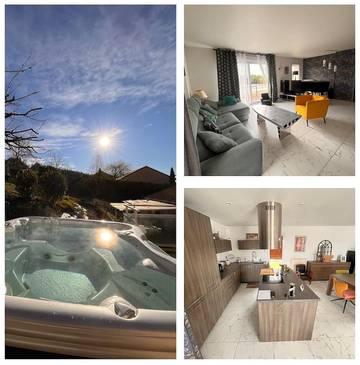 Cottage pour 8 personnes, avec jardin ainsi que piscine et vue à Abrest