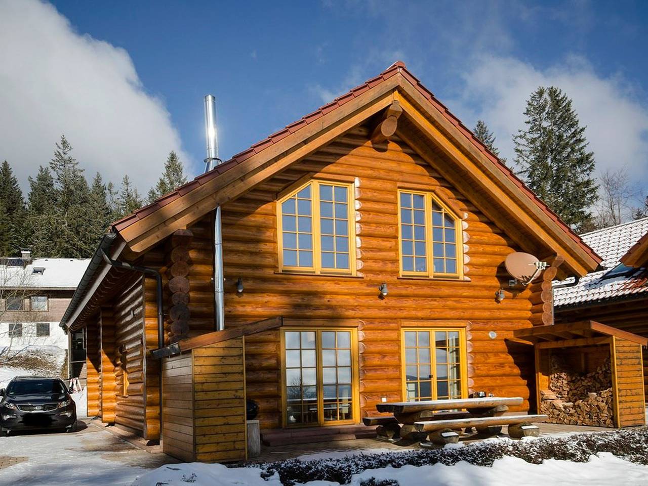 Ferienhaus Blockhaus Chalet Nr. 2 - Ferienhaus Schwarzwald, 184 qm, 6 Schlafzimmer, 2 Bäder, Sauna, Garten. max. 14 Personen in Suedlicher Schwarzwald, Feldberg