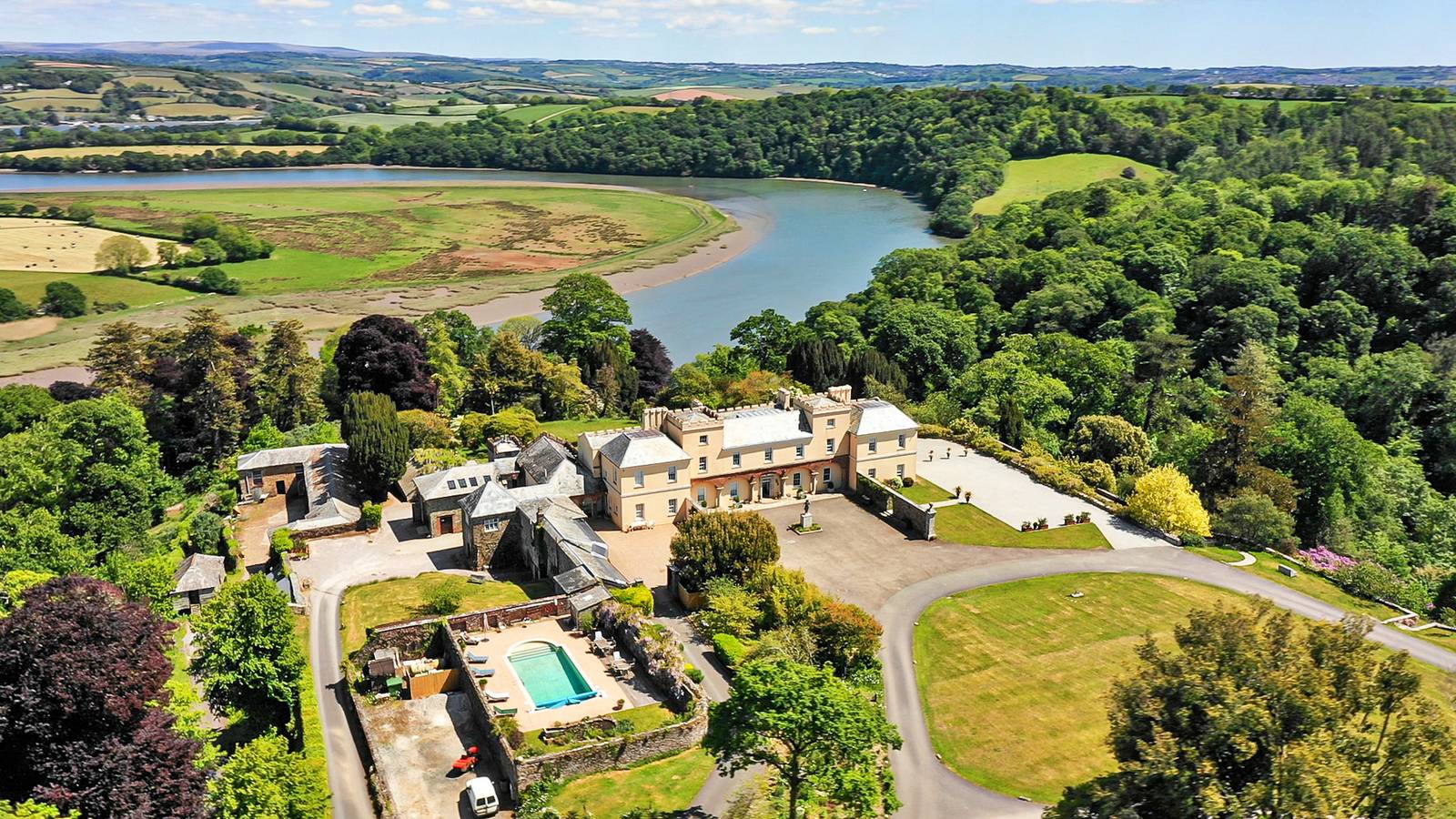 Historic Castle on River Tamar in Tamar Valley Donkey Park