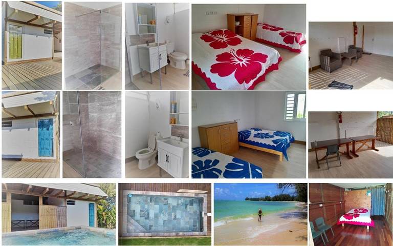 Cottage pour 3 personnes, avec jardin et terrasse ainsi que vue et piscine dans Tubuai
