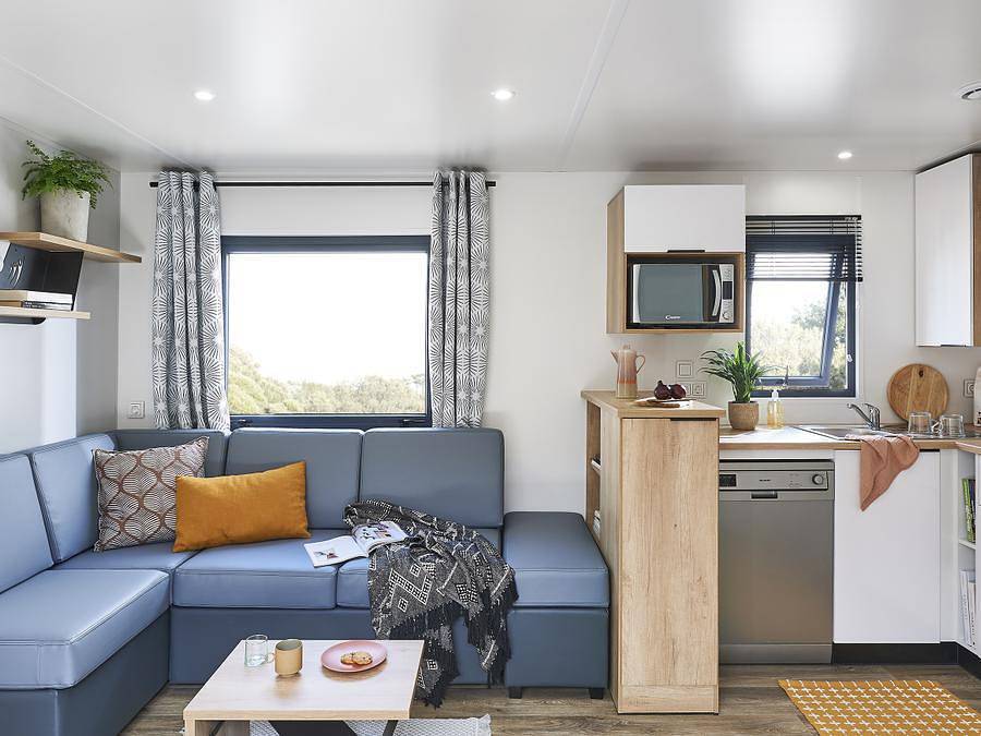 Camping Sites et Paysages - Le Ventoulou - Mobilheim 10 personen - Cottage Premium "Route de la noix" 5 Schlafz. - Tv - Klimaanlage - Lv - 3 Bäder in Thégra, Regionaler Naturpark Causses du Quercy