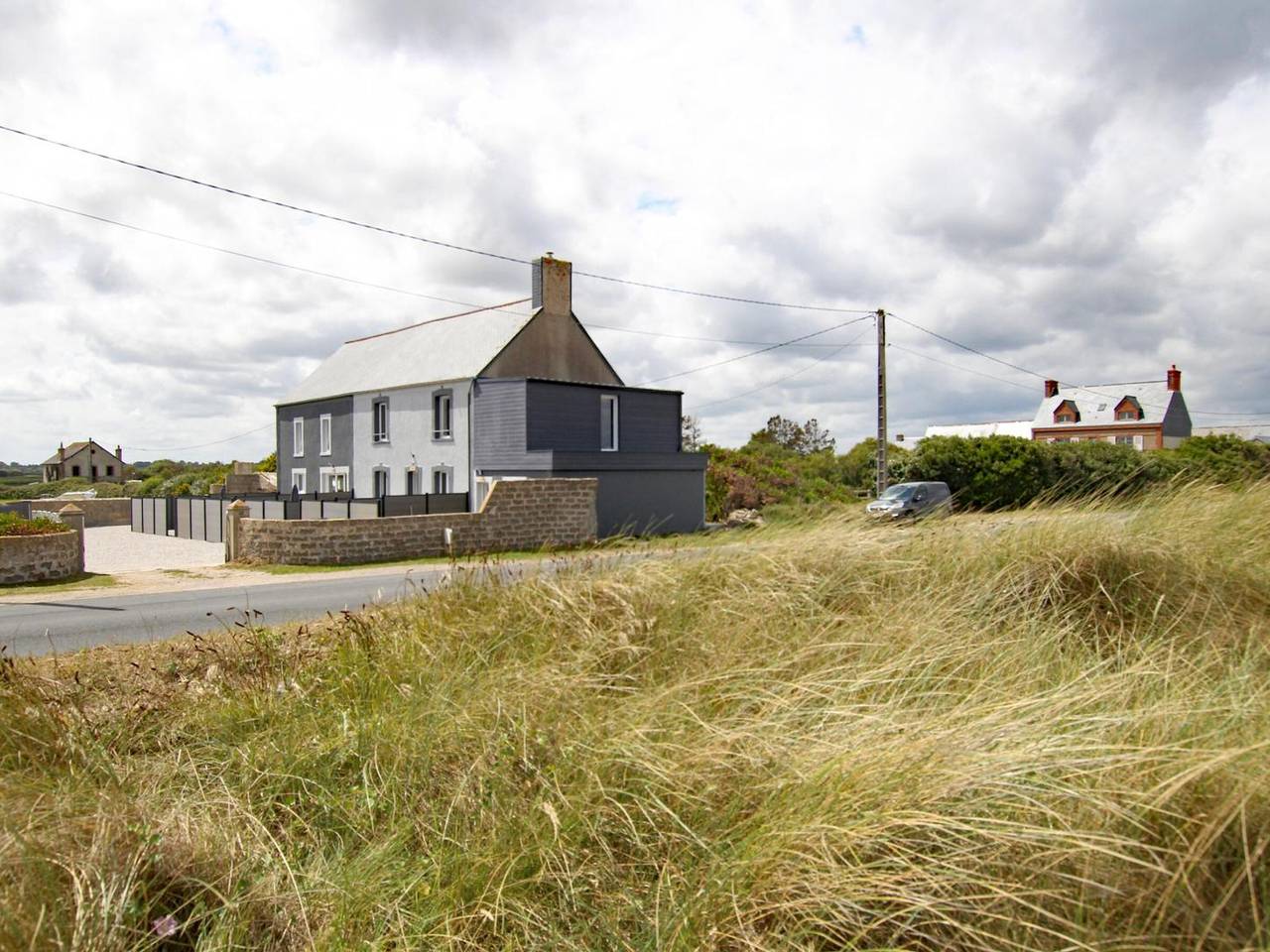 Haus am Meer in Saint-Marcouf mit Balkon, Internet und Parkplatz in Saint-Marcouf, Cherbourg und Umgebung