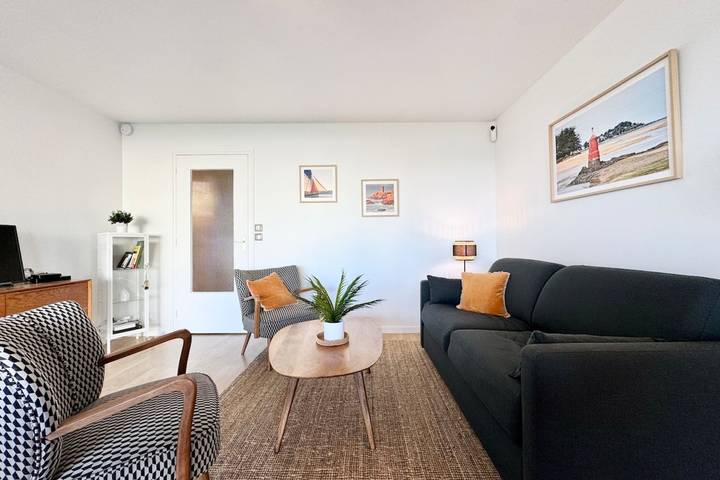 Appartement entier, T3 cosy rénové - Terrasse - Face à l’océan in Plage de Port Fontaine-Lomener, Ploemeur