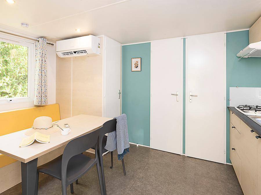 Flower camping La Dordogne Verte - Mobilheim 8 personen - Mobilheim Tribu Confort 48m² (4 Zimmer) - 2 Badezimmer + Tv + Klima + Terrasse in Saint-Aulaye, Périgord Vert