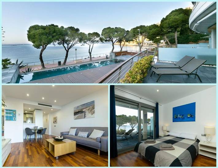 Appartement de vacances pour 4 personnes, avec vue ainsi que piscine et terrasse