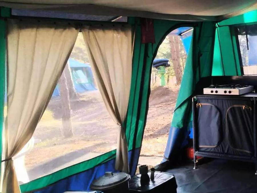 Camping Domaine des Chênes Blancs Pausado - Tent 5 persons - 4-Room Navajo Tent sleeps 6 (4 adults + 2 children) Without sanitary facilities in Saint-Saturnin-lès-Apt, Parc naturel régional du Luberon