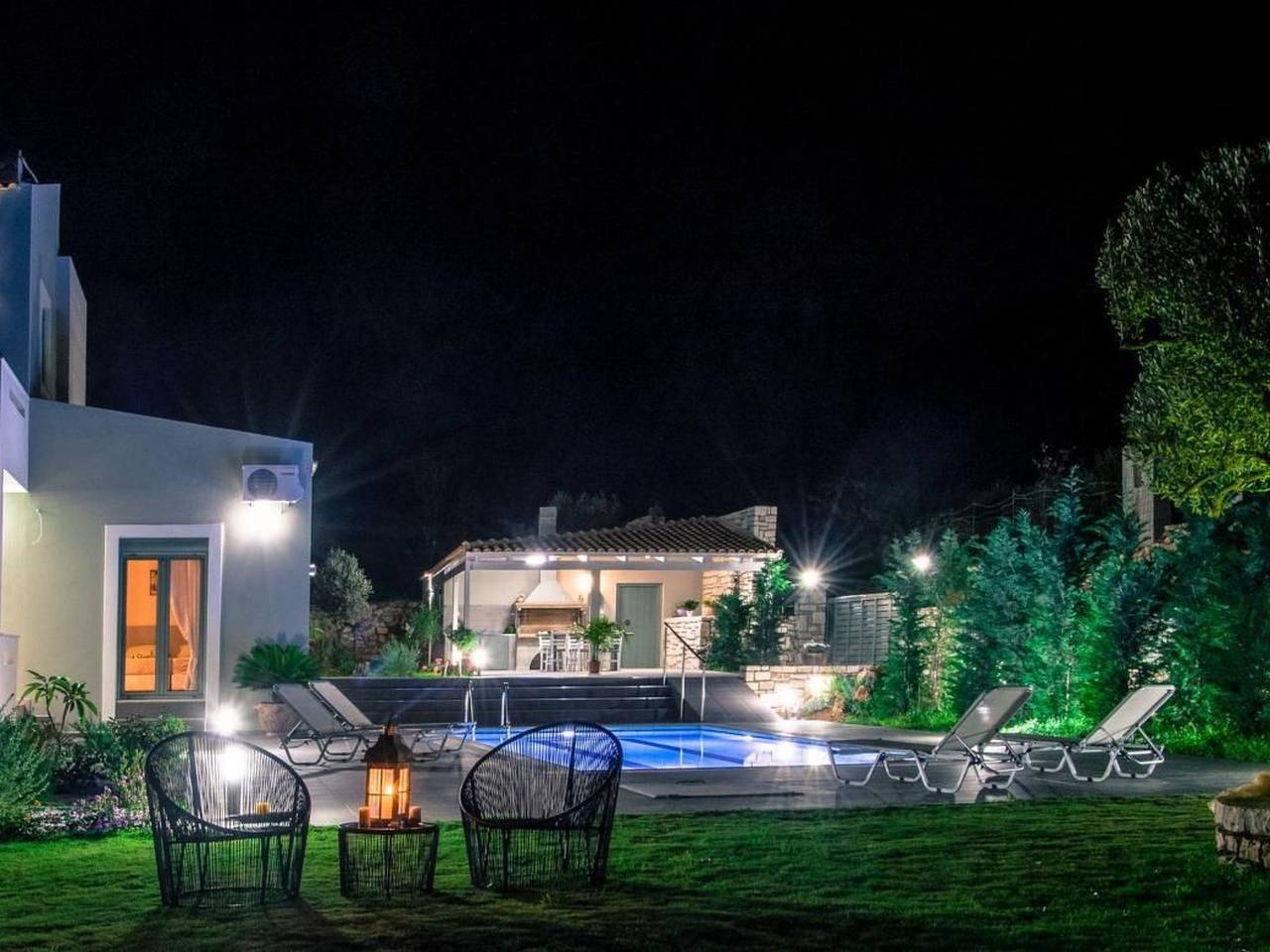 Familienvilla mit Panoramapool und Panoramablick in Alfa, Rethymno en omgeving