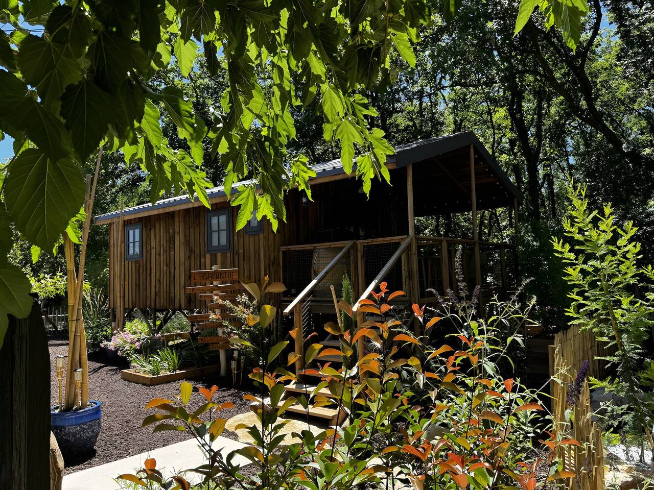 Hütte 'L'arbousier' mit privater Terrasse, Garten und Klimaanlage in Clermont-l'Hérault, Lodève und Umgebung