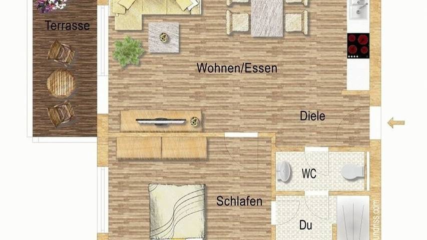 Ferienwohnung für 2 Personen, mit Balkon in Lierschied