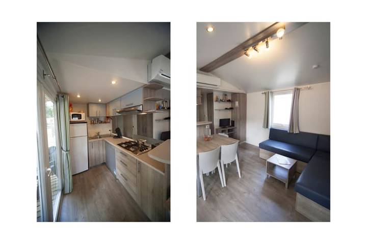 Caravane pour 6 personnes, avec terrasse ainsi que balcon/terrasse et vue sur le lac à Sampzon - 3