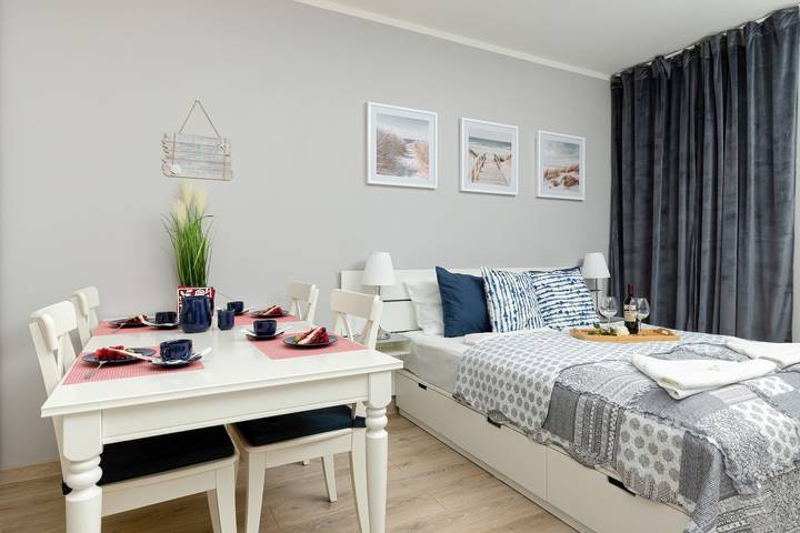 Studio für 4 Personen, mit Balkon/Terrasse, mit Haustier in Pobierowo