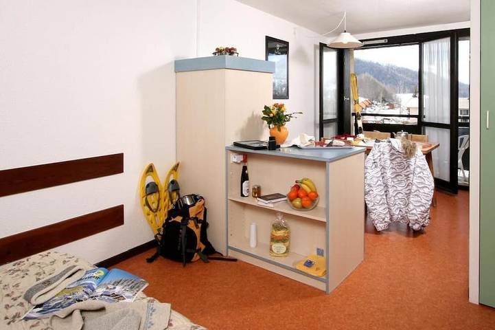 Ganze Wohnung, 10m from ski slopes, swimming pool, sauna, hammam, parking, tv, ski locker, 25m² in Saint-Léger-les-Mélèzes, Nationalpark Écrins