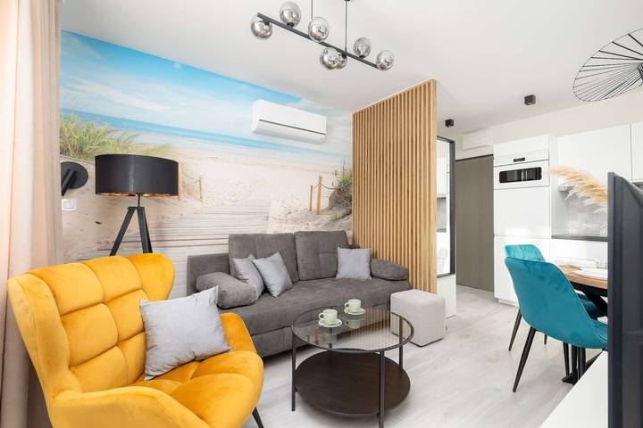 Apartament wakacyjny dla 4 osób, z ogród, Dla rodziny w Niechorze