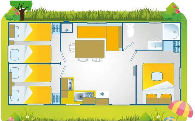 Camping Villaggio Lamaforca Mobilehome Happy Premium für 7 Personen in Costa Merlata, Ostuni