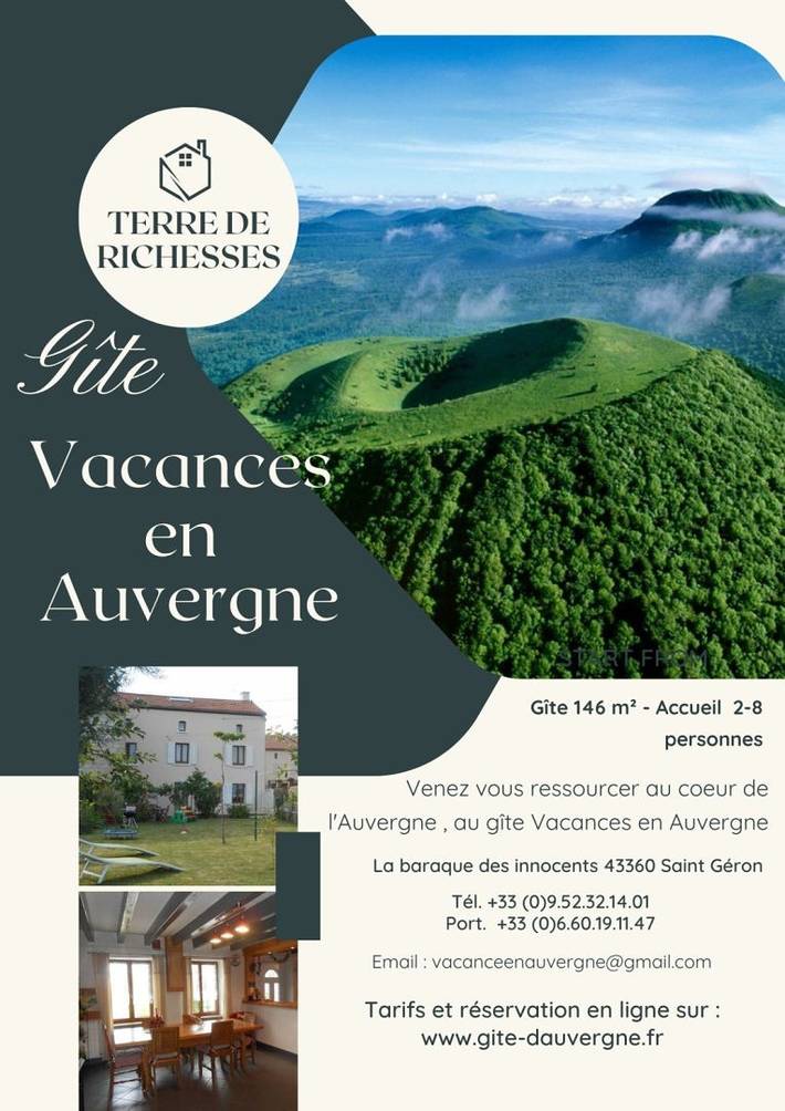 Gîte pour 8 personnes, avec terrasse et jardin, animaux acceptés