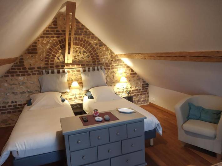 Gîte pour 3 personnes, avec Balcon ainsi que Terrasse et Jardin à Mentheville
