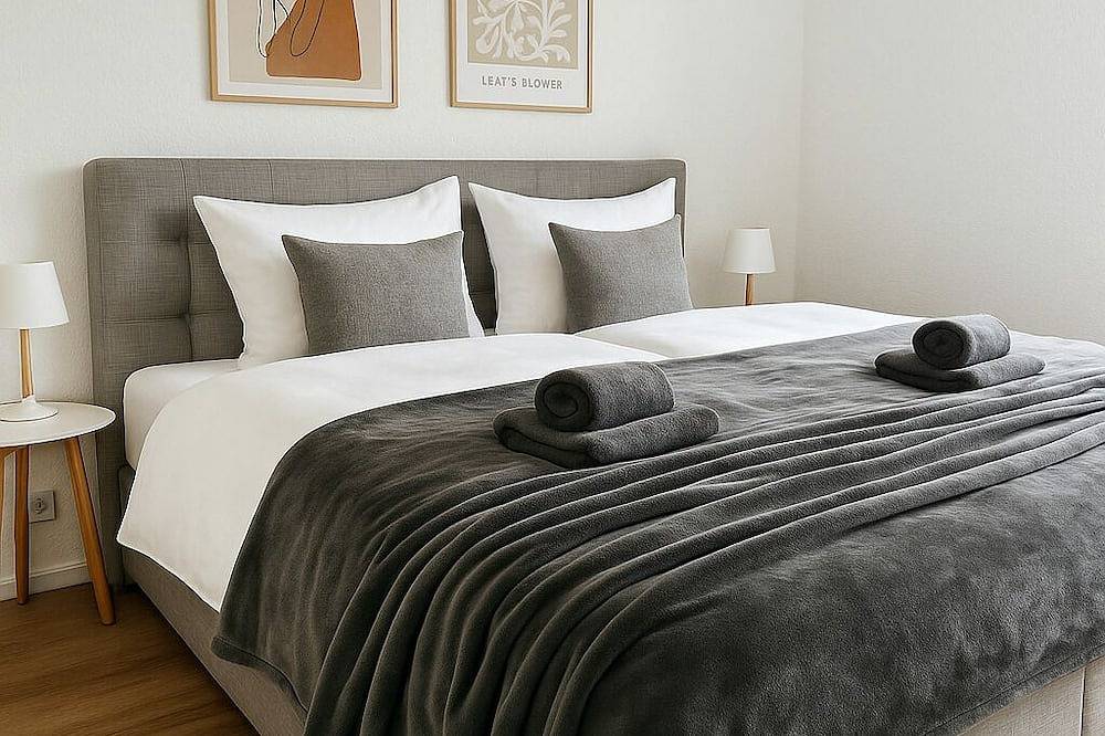 Ganze Wohnung, Scandi Studio mit Balkon I 15 Min Düsseldorf Messe & Flughafen in Meerbusch, Düsseldorf und Umgebung