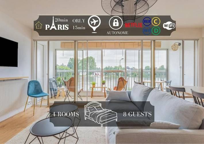 Location de vacances pour 8 personnes, avec balcon à Juvisy-sur-Orge