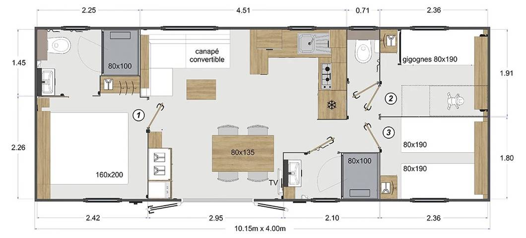 Camping pour 6 personnes, avec bassin pour enfant et jardin au Parc Naturel Régional du Marais poitevin - 3