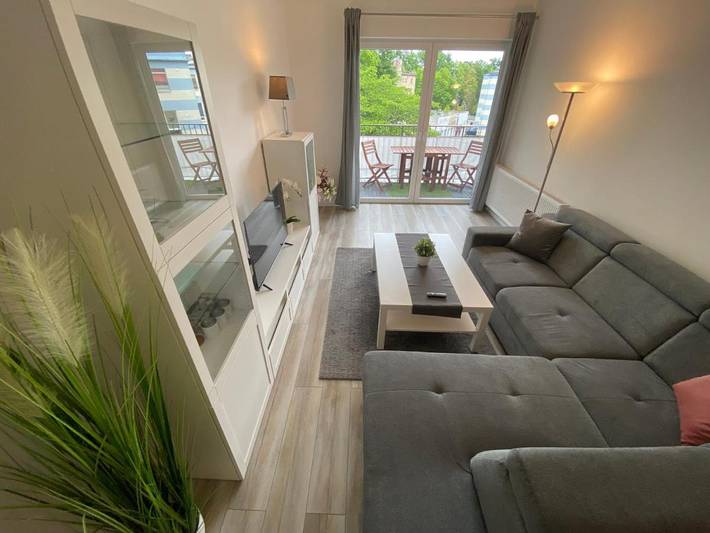 Ferienwohnung für 4 Personen, mit Balkon und Garten sowie Ausblick