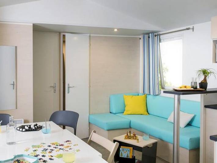 Camping Les Amarines - Camping Paradis - Mobilheim 6 personen - Mh3 Premium, mit Sanitäranlagen in Cornillon, Nimes und Umgebung