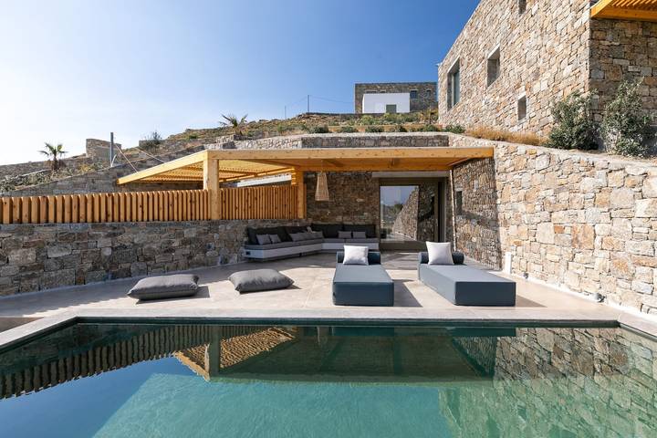 Ferienhaus für 4 Personen, mit Garten und Seeblick sowie Terrasse, mit Haustier auf Mykonos