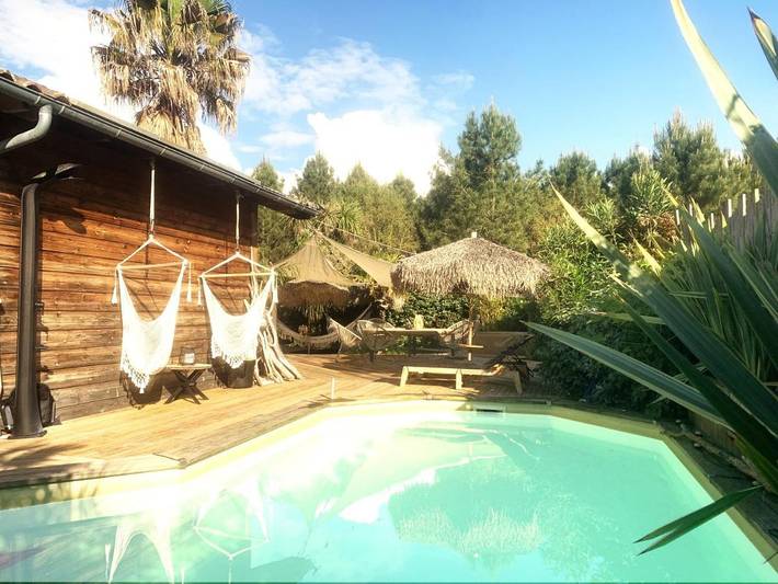 Ferienhaus für 6 Personen, mit Whirlpool und Terrasse sowie Garten und Pool in Messanges
