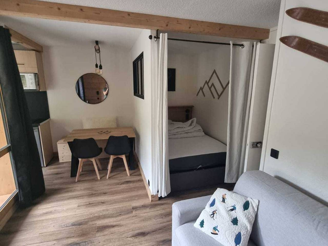 Studio entier, Studio rénové 4 pers à Plagne Bellecôte, balcon in La Plagne, La Plagne-Tarentaise